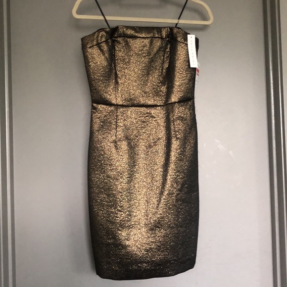 Gold Strapless Trina Turk Dress - Picture 2 of 5